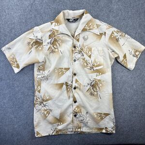 Vintage Studio One By Campus Shirt Mens Medium White Hawaiian Floral Aloha 70s